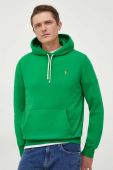Кофта Polo Ralph Lauren чоловіча колір зелений з капюшоном однотонна (3687071)