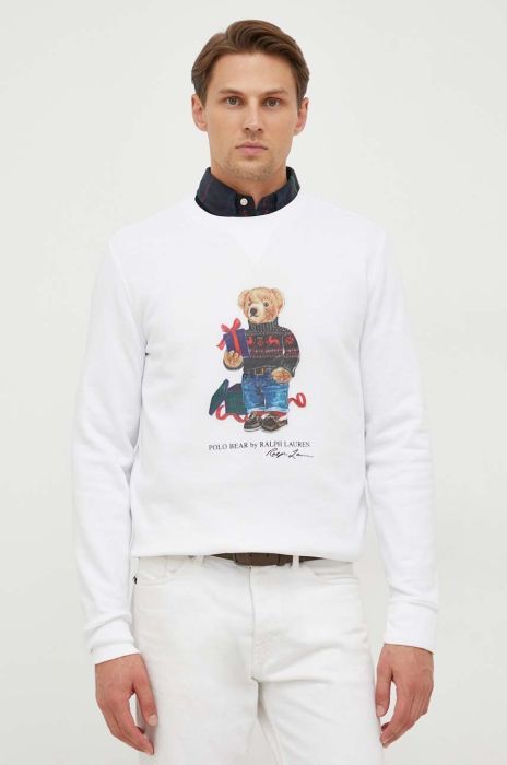 Кофта Polo Ralph Lauren чоловіча колір білий з принтом (3650243)