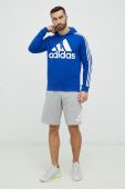 Кофта adidas чоловіча з капюшоном з принтом колір блакитний (2929147)
