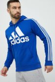 Кофта adidas чоловіча з капюшоном з принтом колір блакитний (2929147)
