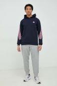 Кофта adidas чоловіча колір синій з капюшоном з принтом (2890368)