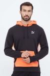 Бавовняна кофта Puma чоловіча колір чорний з капюшоном візерунок (3456552)