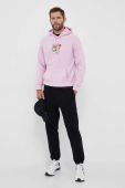 Бавовняна кофта Puma X 8ENJAMIN чоловіча колір рожевий з капюшоном з принтом