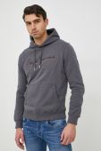 Бавовняна кофта Pepe Jeans чоловіча колір сірий з капюшоном з аплікацією