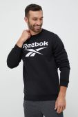 Кофта Reebok чоловіча колір чорний з принтом (2995565)