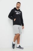 Кофта Reebok чоловіча колір чорний з капюшоном з принтом (2995569)