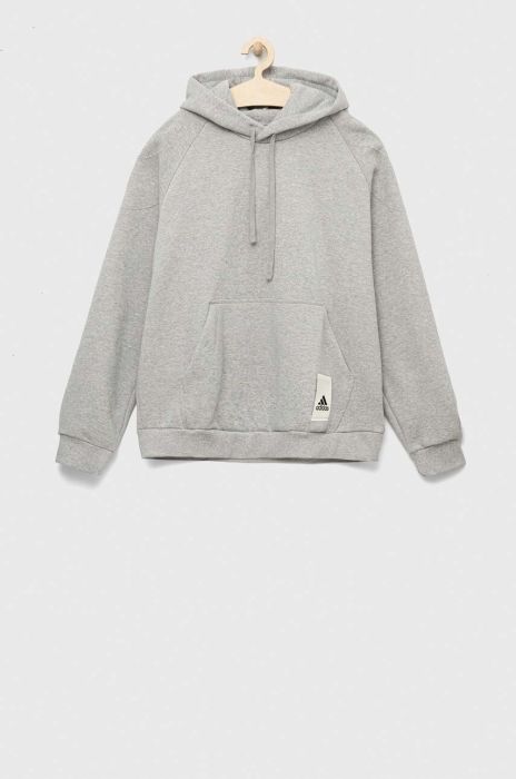 Кофта adidas чоловіча колір сірий з капюшоном меланж (3257552)