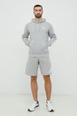 Бавовняна кофта adidas чоловіча колір сірий з капюшоном меланж