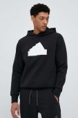 Кофта adidas чоловіча колір чорний з капюшоном з принтом (3112216)