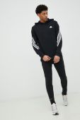 Кофта adidas чоловіча колір чорний з капюшоном з принтом (2942299)