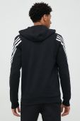 Кофта adidas чоловіча колір чорний з капюшоном з принтом (2942299)