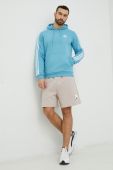 Кофта adidas чоловіча колір бірюзовий з капюшоном з аплікацією