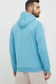 Кофта adidas чоловіча колір бірюзовий з капюшоном з аплікацією