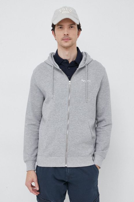 Кофта Pepe Jeans Edward чоловіча колір сірий з капюшоном з принтом