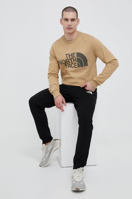 Бавовняна кофта The North Face чоловіча колір бежевий з принтом