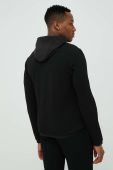 Кофта EA7 Emporio Armani чоловіча колір чорний з капюшоном з аплікацією