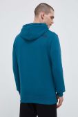 Бавовняна кофта The North Face чоловіча колір бірюзовий з капюшоном з принтом (3216413)