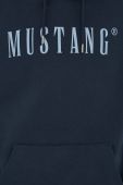 Бавовняна кофта Mustang чоловіча колір синій з капюшоном з принтом (3166477)