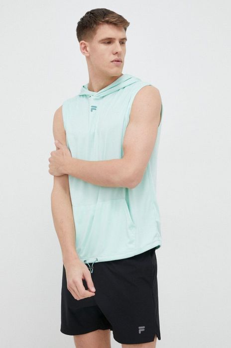 Тренувальна кофта Fila Rapallo колір зелений з капюшоном однотонна