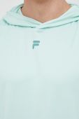 Тренувальна кофта Fila Rapallo колір зелений з капюшоном однотонна