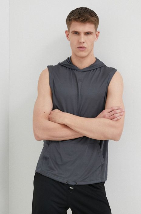 Тренувальна кофта Fila Rapallo колір сірий з капюшоном однотонна