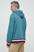 Кофта Tommy Hilfiger x Shawn Mendes чоловіча колір бірюзовий з капюшоном візерунок