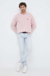 Кофта Guess чоловіча колір рожевий однотонна (3152931)