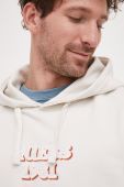 Кофта Guess чоловіча колір бежевий з капюшоном з аплікацією