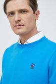 Кофта Tommy Hilfiger чоловіча  однотонна колір блакитний (3038968)