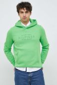 Кофта Tommy Hilfiger чоловіча колір зелений з капюшоном з принтом (3035477)