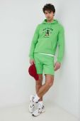 Бавовняна кофта Tommy Hilfiger чоловіча колір зелений з капюшоном з аплікацією (3061218)