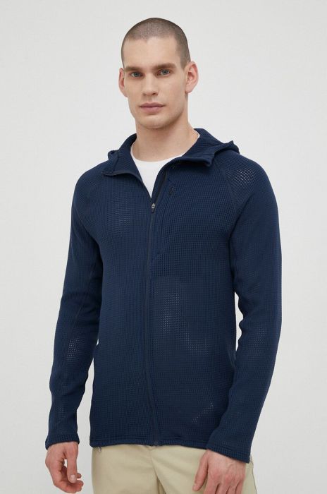 Спортивна кофта Houdini Pace Flow Houdi колір синій з капюшоном однотонна