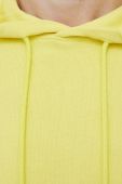 Бавовняна кофта United Colors of Benetton чоловіча колір жовтий з капюшоном однотонна