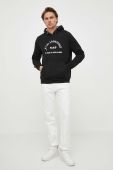 Кофта Karl Lagerfeld чоловіча колір чорний з капюшоном з аплікацією (3257560)