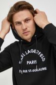 Кофта Karl Lagerfeld чоловіча колір чорний з капюшоном з аплікацією (3257560)