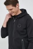 Кофта BOSS BOSS GREEN чоловіча колір чорний з капюшоном з принтом (3049980)