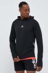 Кофта для бігу adidas Performance X-City колір чорний з капюшоном однотонна
