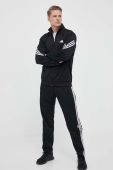 Тренувальна кофта adidas Performance 3-Stripes колір чорний з принтом