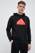 Кофта adidas чоловіча колір чорний з капюшоном з принтом (3211456)
