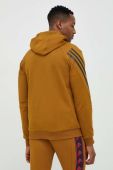 Кофта adidas чоловіча колір коричневий з капюшоном з принтом