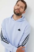 Кофта adidas чоловіча з капюшоном з принтом колір блакитний (3288538)