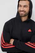 Кофта adidas чоловіча колір чорний з капюшоном з аплікацією (3112224)