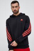 Кофта adidas чоловіча колір чорний з капюшоном з аплікацією (3112224)