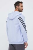 Кофта adidas чоловіча з капюшоном з принтом колір блакитний (3284730)