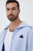 Кофта adidas чоловіча з капюшоном з принтом колір блакитний (3284730)