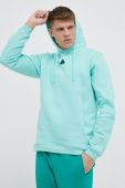 Кофта adidas чоловіча колір зелений з капюшоном з аплікацією (3212819)