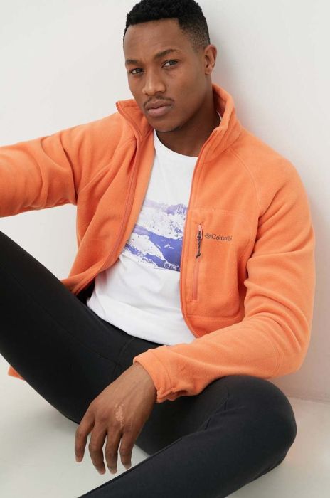Спортивна кофта Columbia Fast Trek II чоловіча колір помаранчевий однотонна