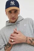 Кофта New Era чоловіча колір сірий з капюшоном однотонна