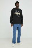 Бавовняна кофта Wrangler чоловіча колір чорний з принтом