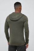 Спортивна кофта Icebreaker Merino Quantum III колір зелений з капюшоном однотонна